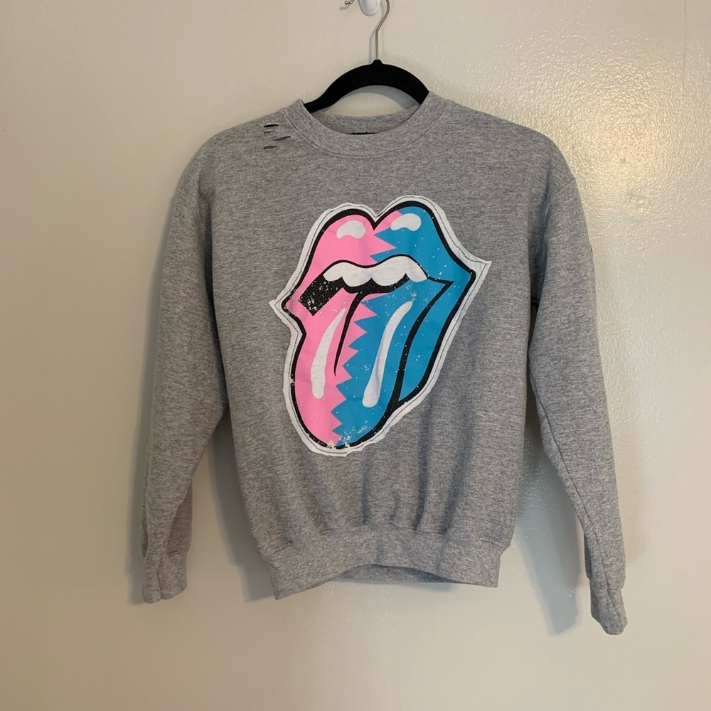 Sojara Rolling Stones Patch Crewneck Sweatshirt